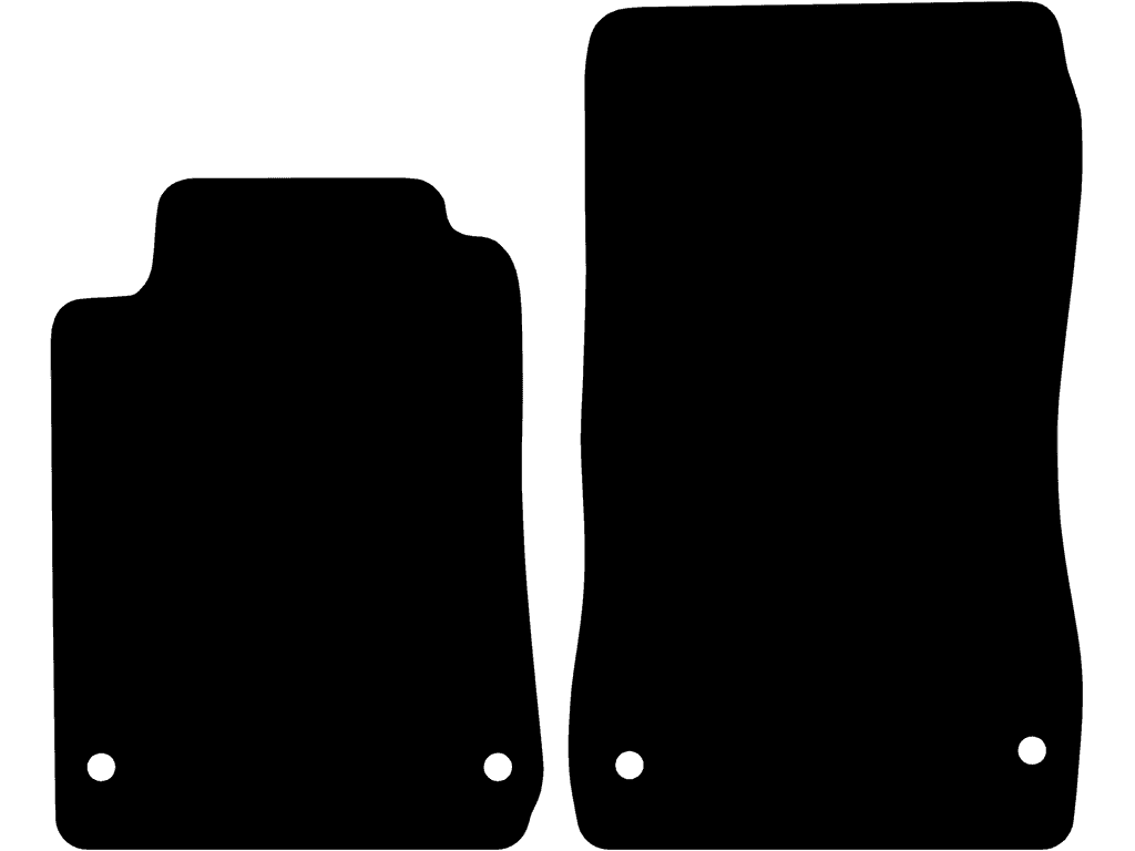 Dobbelt fastgøring | Førermåtte uden tunge til fodstøtte | Variant 1 | Fastgørelsessystem: Clips (lukket)