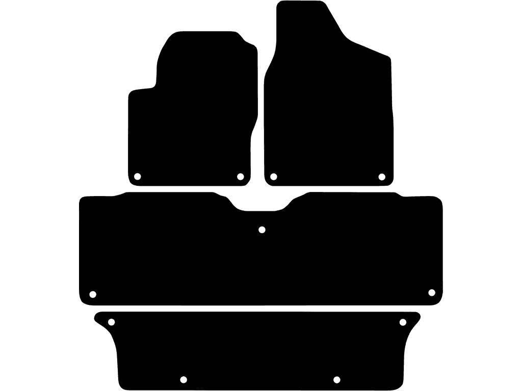 Med fastgøringssystem på bagmåtterne (Variation 1)