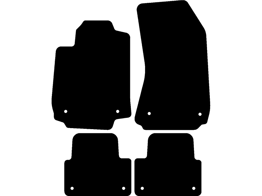 Med fastgøringssystem på bagmåtterne