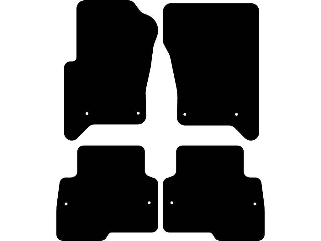 Med dobbelt fastgøring på bagmåtterne