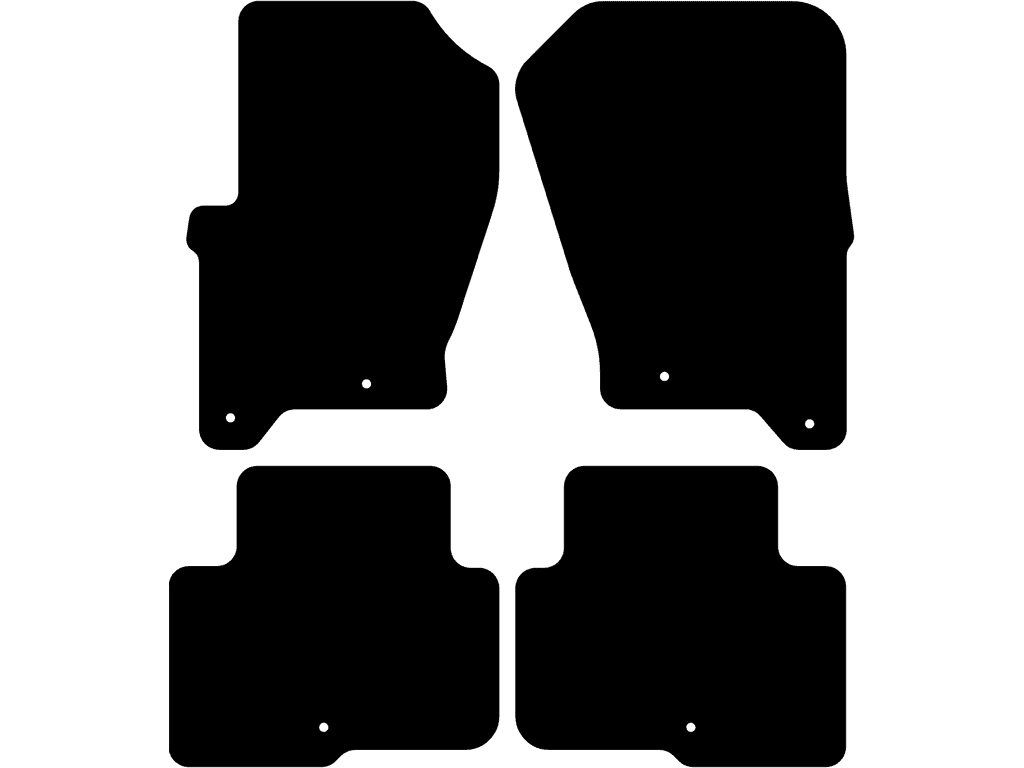 Med enkelt fastgøring på bagmåtterne